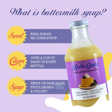 Butter Country Rich and Creamy Buttermilk Syrup | Huckleberry Cream Flavor | Premium Breakfast Syrup for Pancakes & Desserts | 16 fl oz Bottle