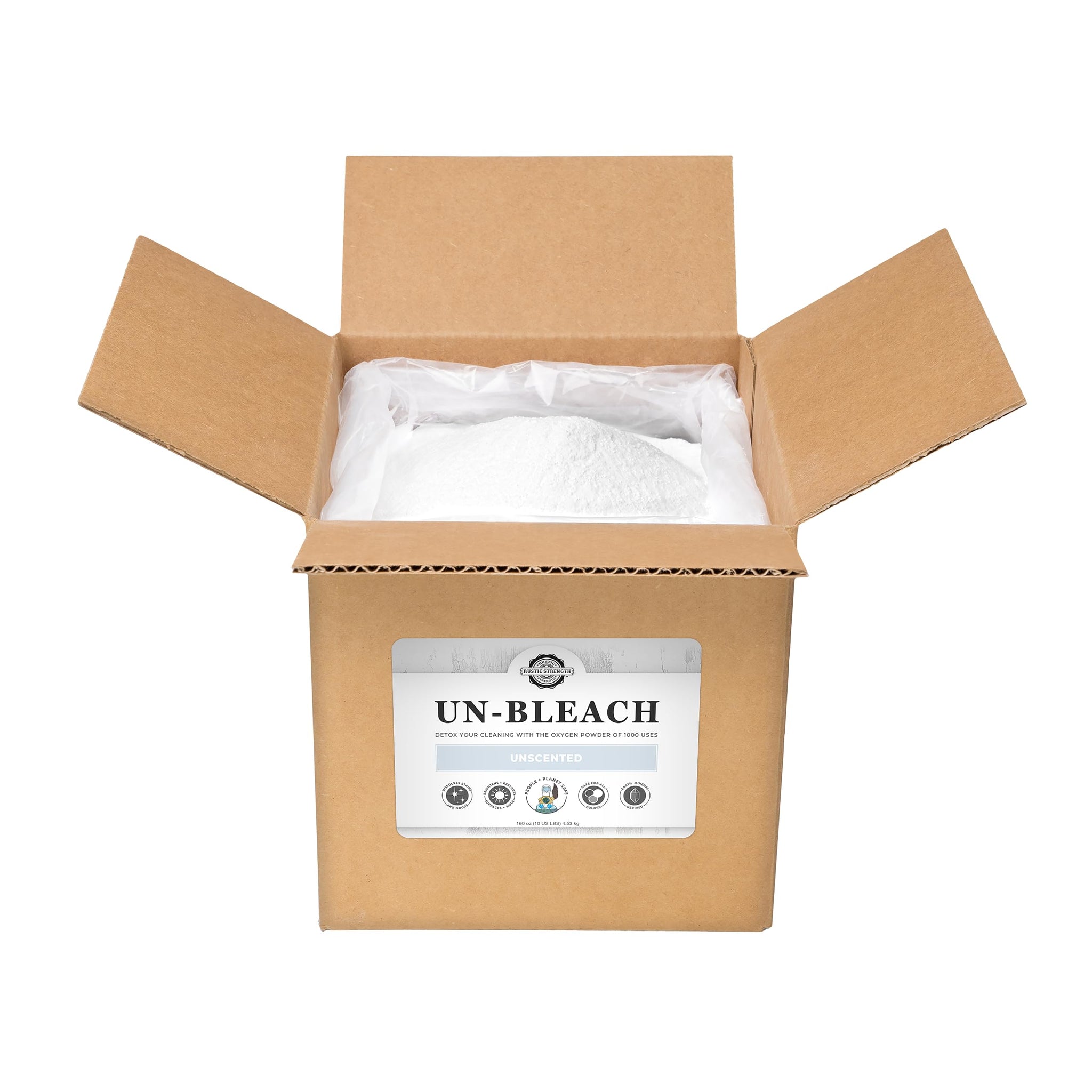 Rustic Strength Un-Bleach, Oxygen Bleach Alternative, Color Safe, Non-Toxic, Odor & Stain Remover, Biodegradable, 10 lb