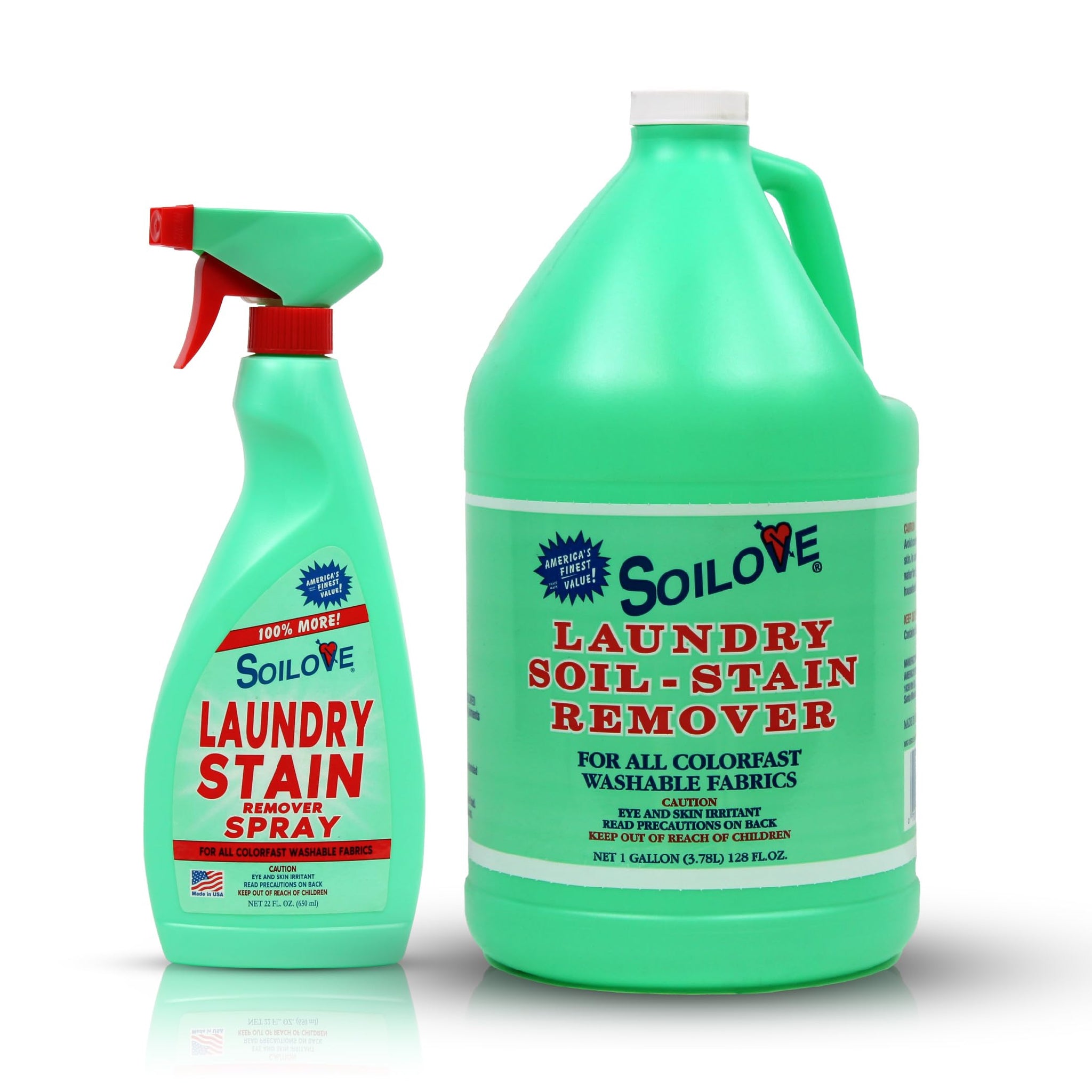 SOILOVE 22oz (1 pack) + Soilove 128oz (1 pack) Laundry Spot Remover for clothes- Powerful Triple-Acting formula Clings, Penetrates and Lifts everyday