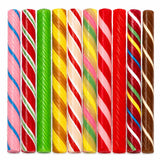 Old Fashioned Candy Sticks - Pack of 10 - Ten Assorted Flavors - Individually Wrapped 5 in. Sticks - One 10 Count Box