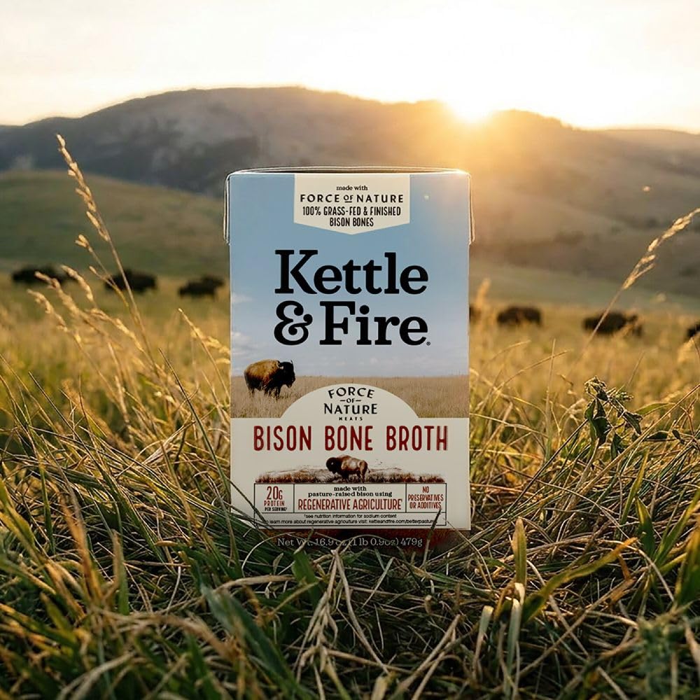 Kettle & Fire Bison Bone Broth, 16.9 OZ