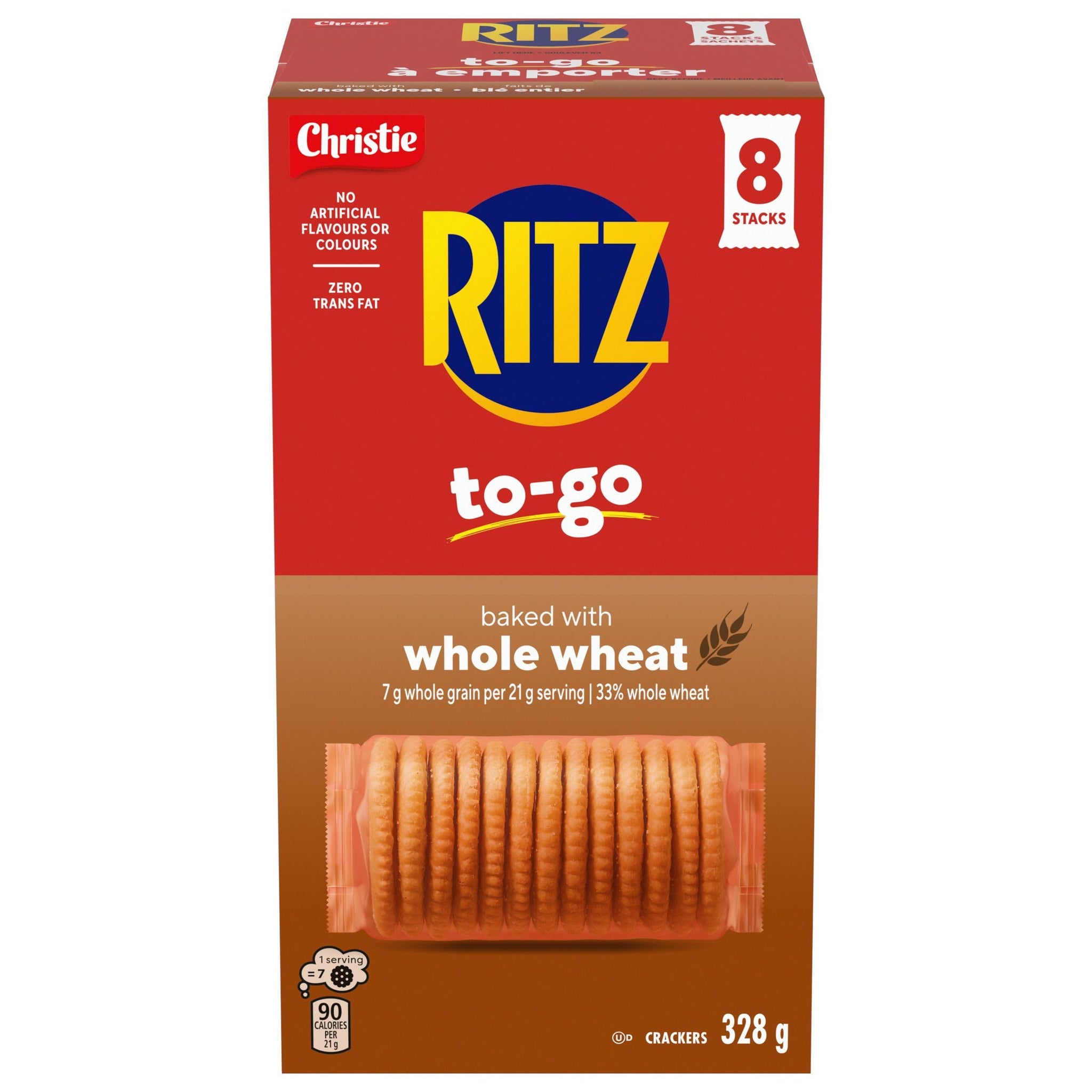 Ritz Whole Wheat Crackers To-Go, Individually Wrapped Crackers - 328g/11.5 oz