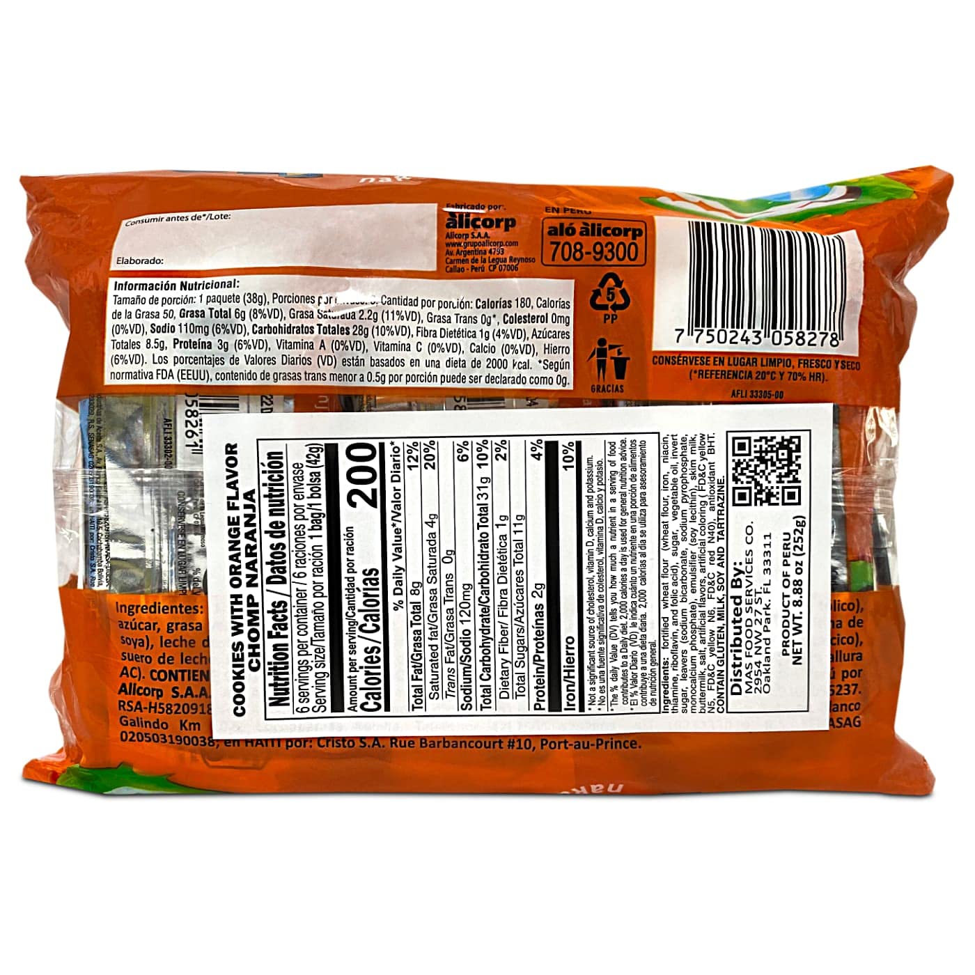 Victoria Galletas Chomp con Sabor Naranja | Peruvian Orange Cookie 8 oz