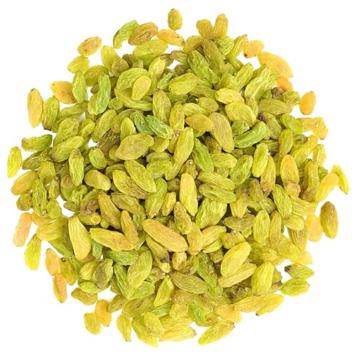 Premium Green Raisins - 1 lb Resealable Bag - Naturally Sweet & Sun-Dried - No Sugar Added - Perfect for Snacking & Baking