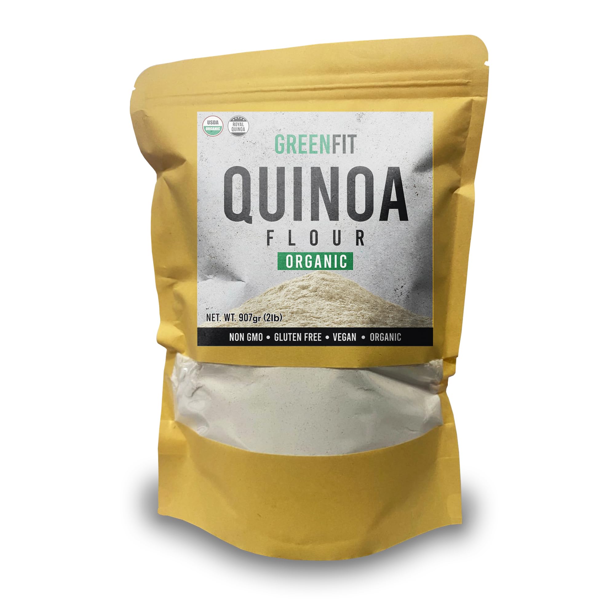 Greenfit Premium Organic White Quinoa Flour | Gluten Free, Non-GMO, Vegan | All-Purpose Flour Alternative | High Protein & Fiber | Keto & Paleo