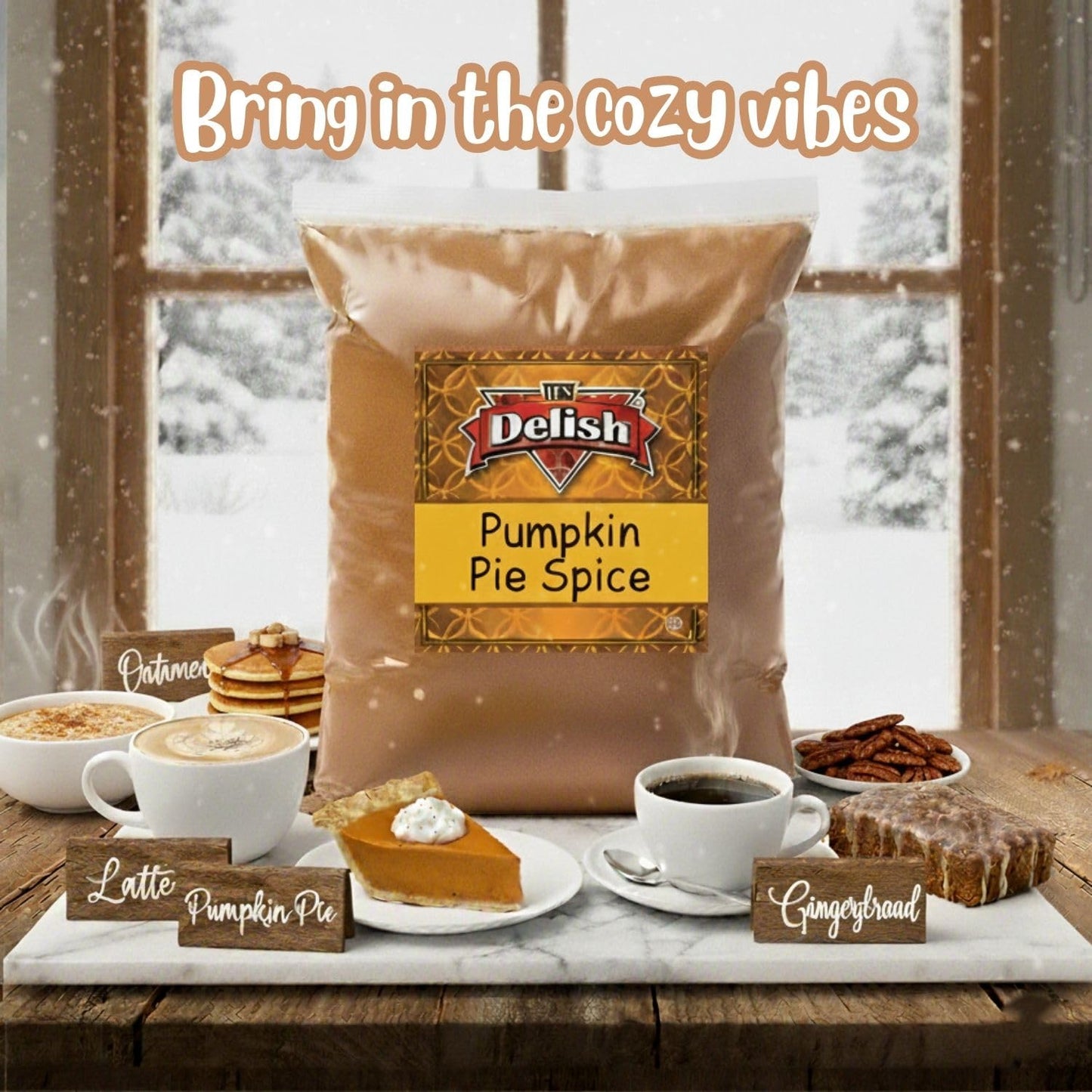Gourmet Pumpkin Pie Spice Powder by It's Delish, 10 lbs Bulk Bag | Awesome Pumkin and Apple Pies Seasoning | Coffee Latte Tea Holiday Baking | Blend
