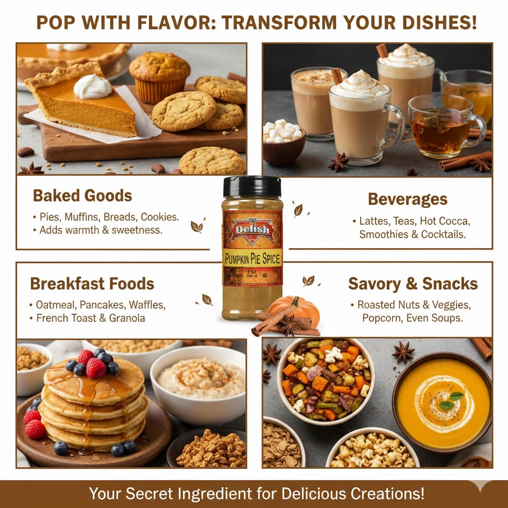 Pumpkin Pie Spice by Its Delish, 7 Oz. Medium Jar