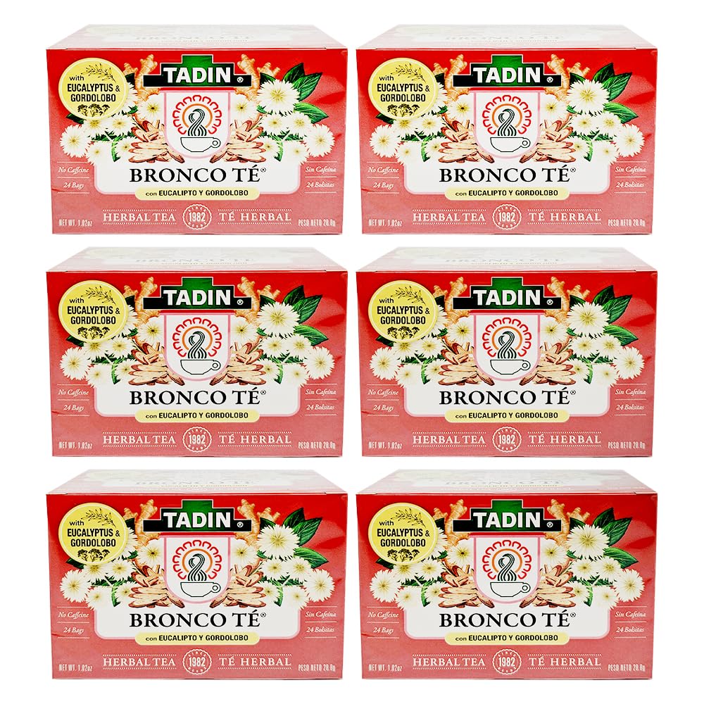Tadin Bronco Herbal Tea. Caffeine Free. 24 Tea Bags. 1.01 oz. Pack of 6