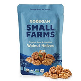 GoodSAM Small Farms - Organic Raw Walnut Halves & Pieces - 8oz Pouch - Single Origin - Sourced from Regenerative Farms