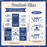 Graduation Party Decoration 2025 Graduation Label Stickers, 240 PCS Congrats Grad Mini Blue White Candy Wrapper Class Of 2025 Chocolate Bar Stickers