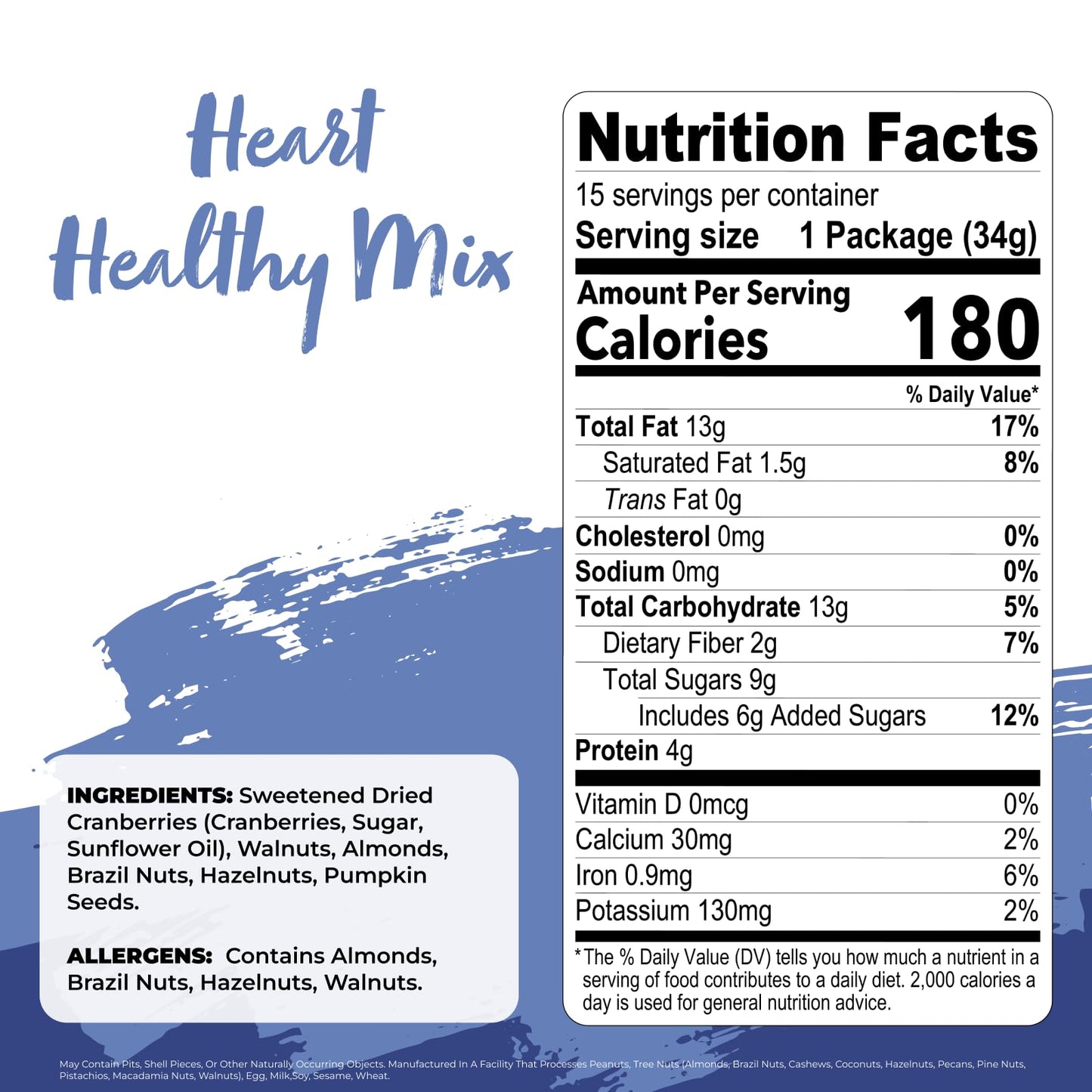 Nature's Garden Heart Healthy Mix Single Serve, 18 Ounce (1.2 Ounce x 15 count)
