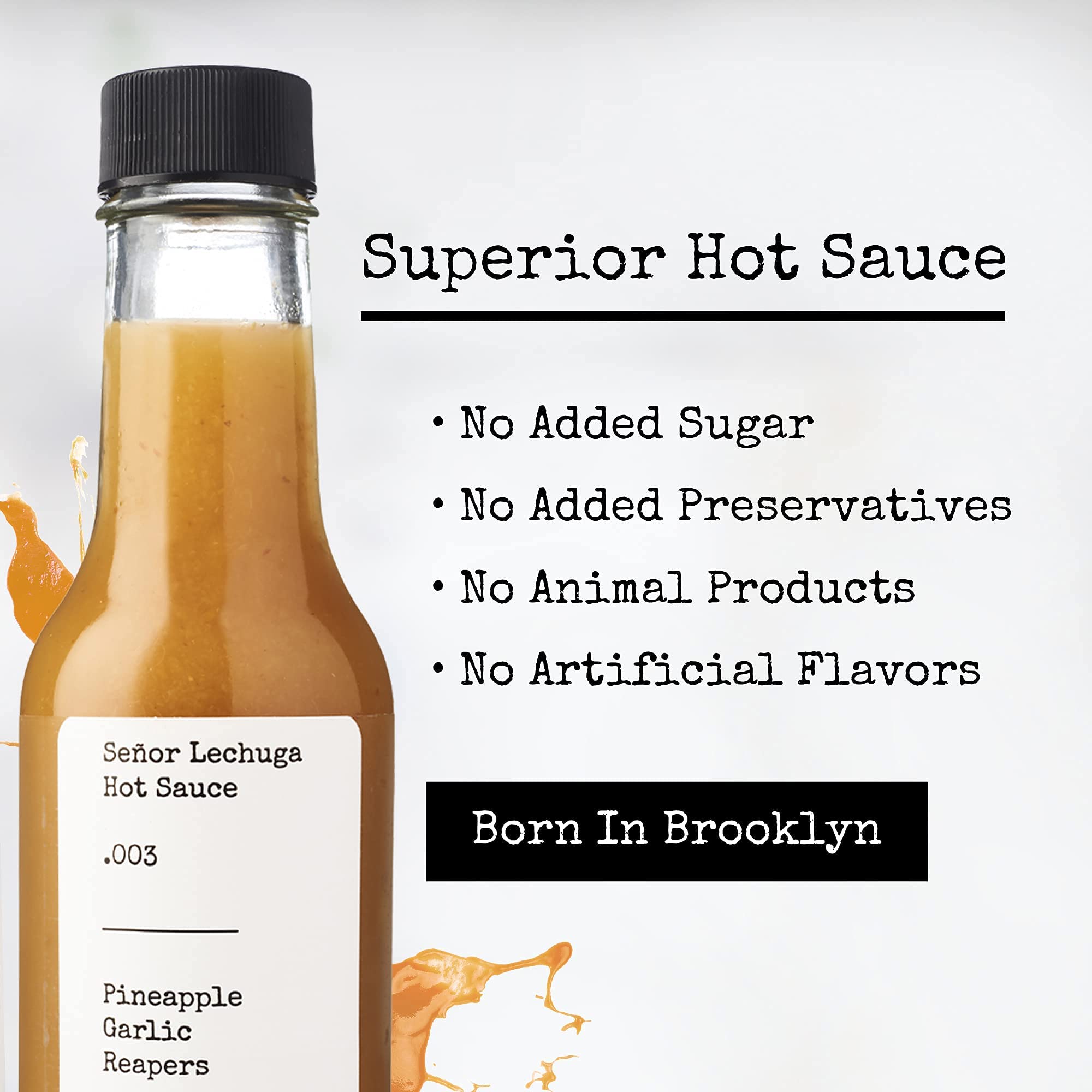Señor Lechuga Hot Sauce - Hot Sauce Made from Carolina Reaper Peppers and Habanero Pepper - .003 Pineapple, Garlic, Reaper