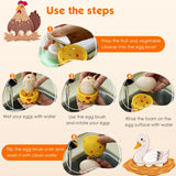 Egg Brush Cleaner, Egg Cleaner Scrubber for Fresh Eggs, Cute Chick Shaped Silicone Egg Washer, Reusable Multipurpose Washing Egg Tool for Fruits