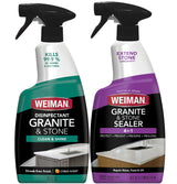 Weiman Disinfecting Granite & Stone Daily Cleaner and Sealer Kit - For Granite, Marble, Quartz, Quartzite, Slate - 24 oz Daily Kitchen Countertop
