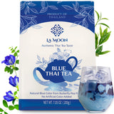 LA MOON TEA Blue Thai Tea Mix - Traditional Loose Leaf Thai Tea Mix from Butterfly Pea Flower and Assam Black Tea for Home-made Blue Thai Iced Tea