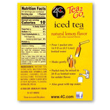 4C Powder Drink Mix Packets, Lemon Tea 1 Pack, 24 Count, Singles Stix On the Go, Refreshing Sugar Free Water Flavorings