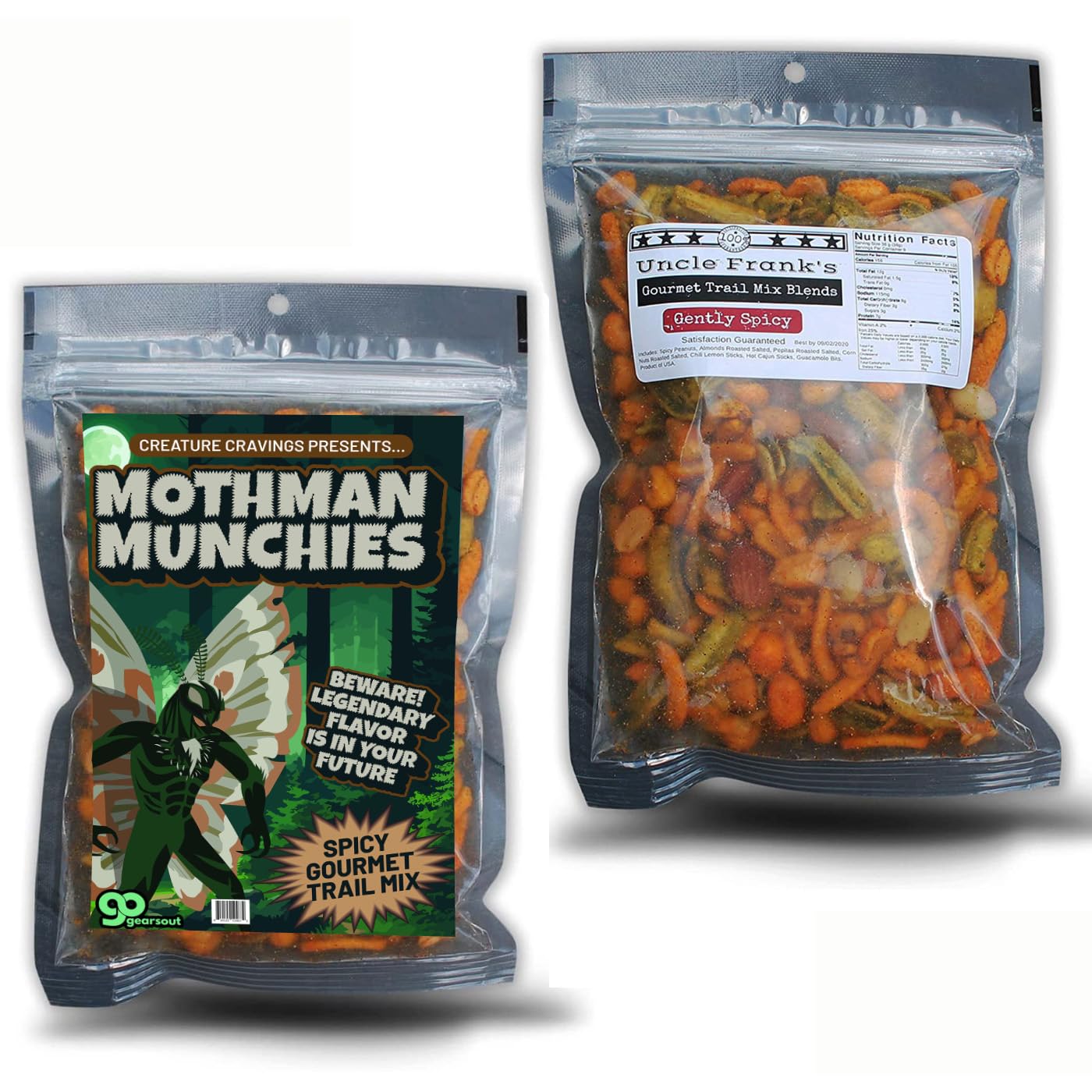 Mothman Munchies Gourmet Trail Mix for Scary Movie Lovers Halloween Basket Ideas for Men Weird Cryptid Stocking Stuffers Spicy Snacks