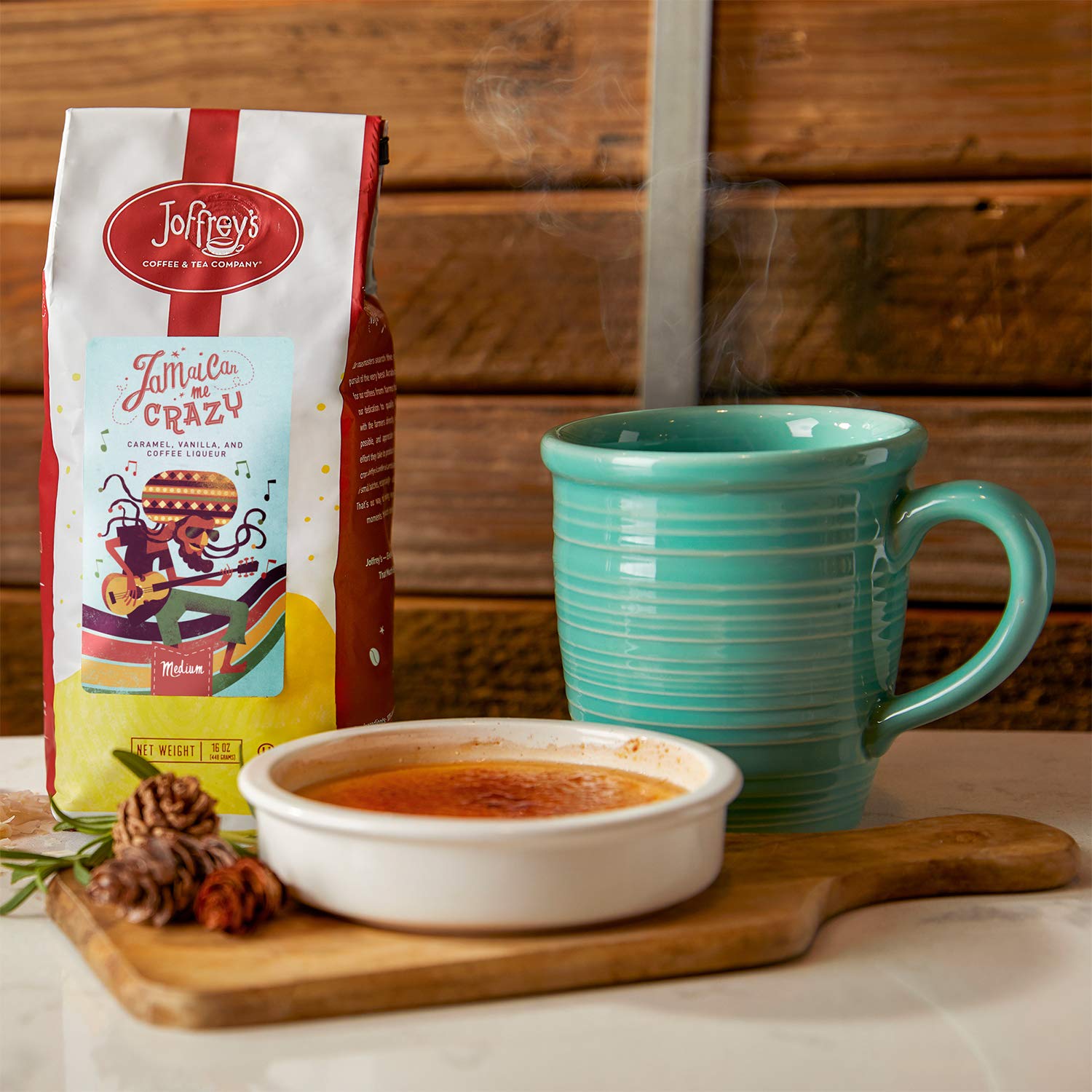 Joffrey's Coffee - Jamaican Me Crazy, Flavored Coffee, Artisan Medium Roast, Arabica Coffee Beans, Caramel, Vanilla, & Coffee Liqueur Flavor