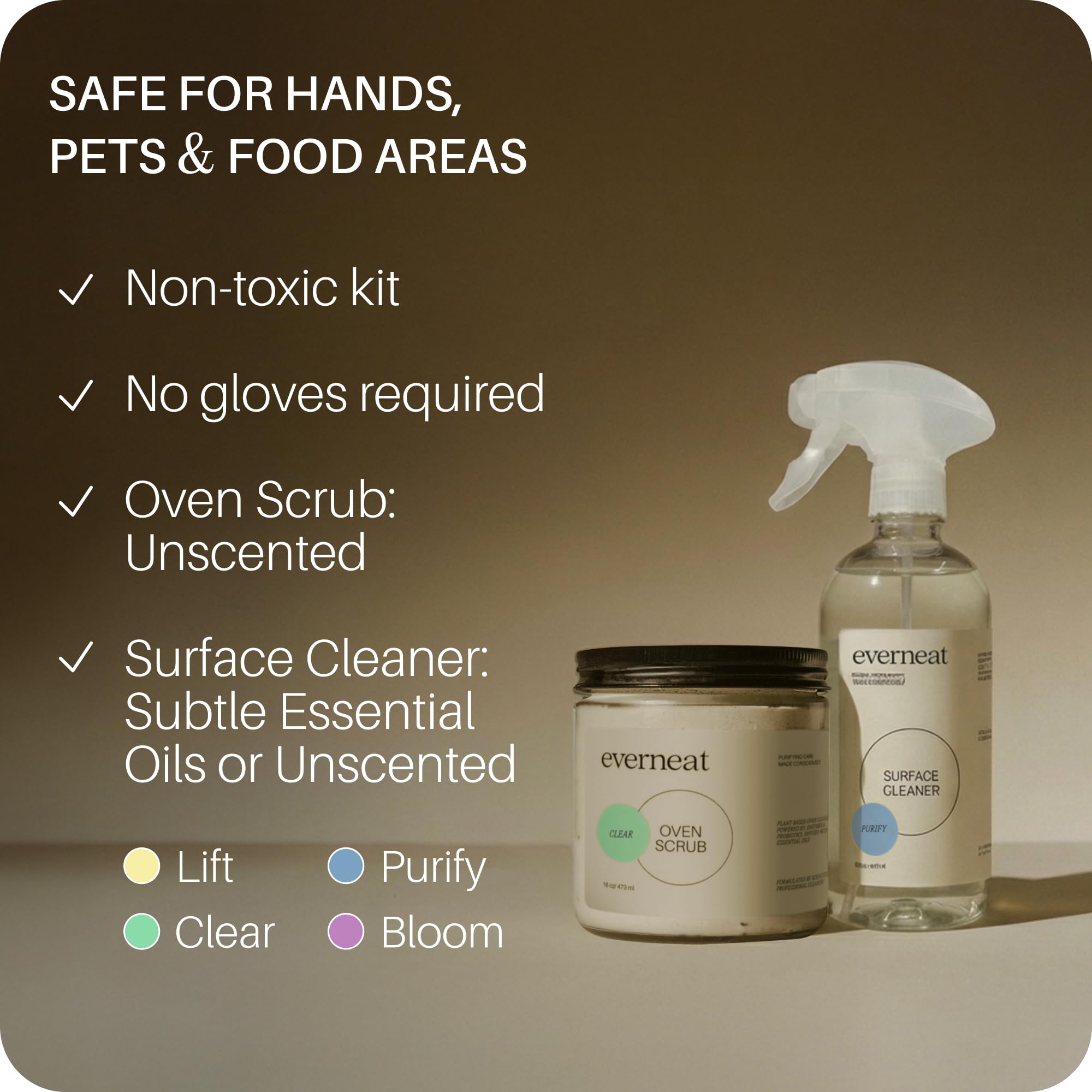 Everneat Oven Cleaning Kit: Natural Oven Cleaner and Kitchen Cleaner | Heavy Duty | Grill, Cooktop, Rack | Fume-free| Non-toxic | Safe to Clean All