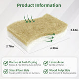 Kitchen Cleaning Sponges, Natural Cellulose Dish Sponge with Coconut Fiber Scrubber for Dishes, Pots and Pans, Eco Friendly Household Cleaning Sponge
