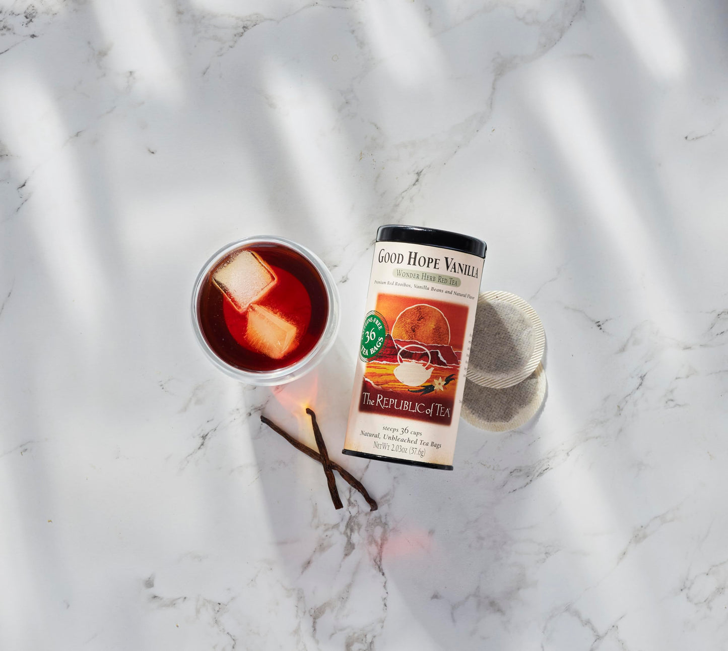 The Republic of Tea - Good Hope Vanilla Herbal Red Tea, Naturally Caffeine-Free African Rooibus - 36 Tea Bags
