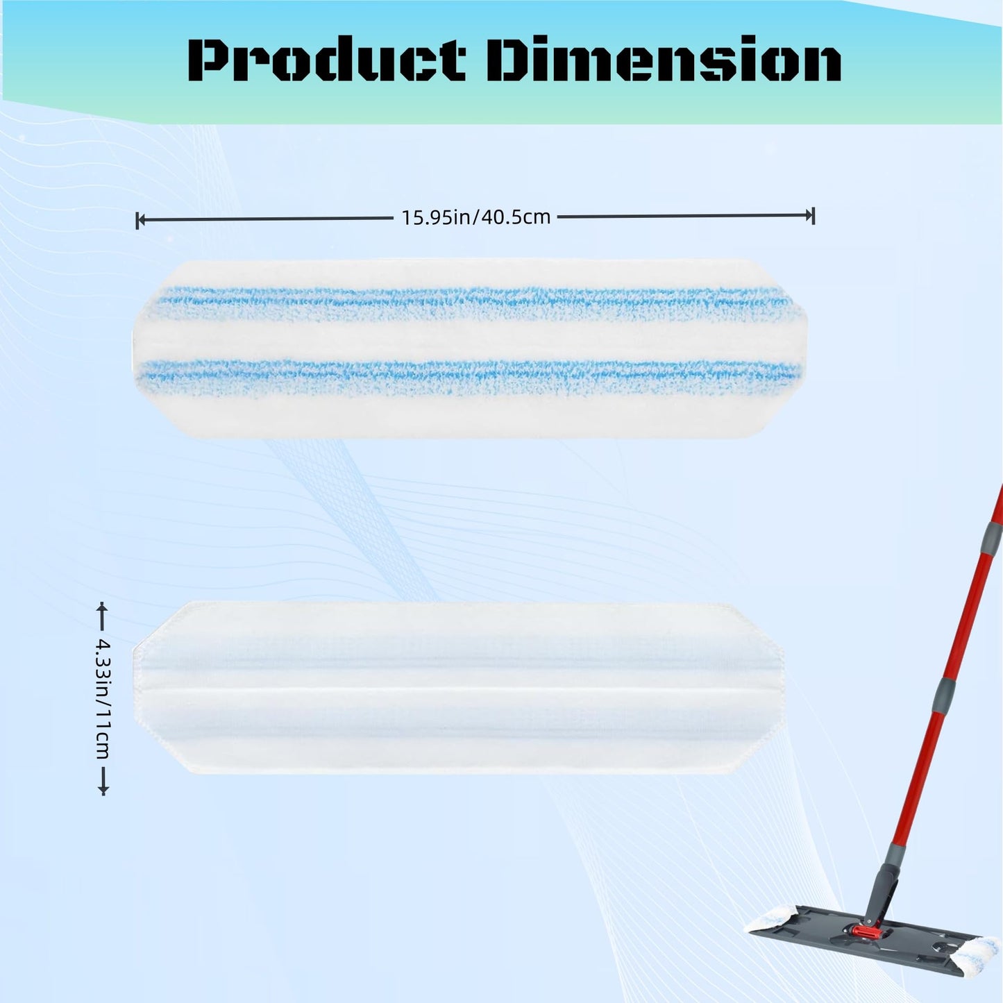 Avaenzo Mop Replacement Pads for OCedar H2prO Flat Mop System 3 Pack Machine Washable and Reusable Microfiber Mop Heads Replacements, Mop Refills Safe