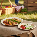 Charity Leaf Disposable Palm Leaf 9" Round Plates (50 pieces) Bamboo Like Serving Platters, Disposable Boards, Eco-Friendly Dinnerware For Weddings