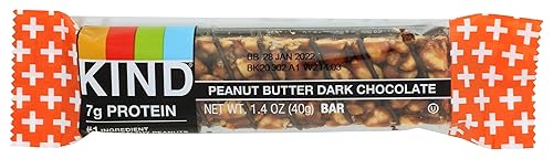 Kind Peanut Butter Dark Chocolate + Protein Bar, Gluten Free, 1.4 Ounces (Pack Of 12)