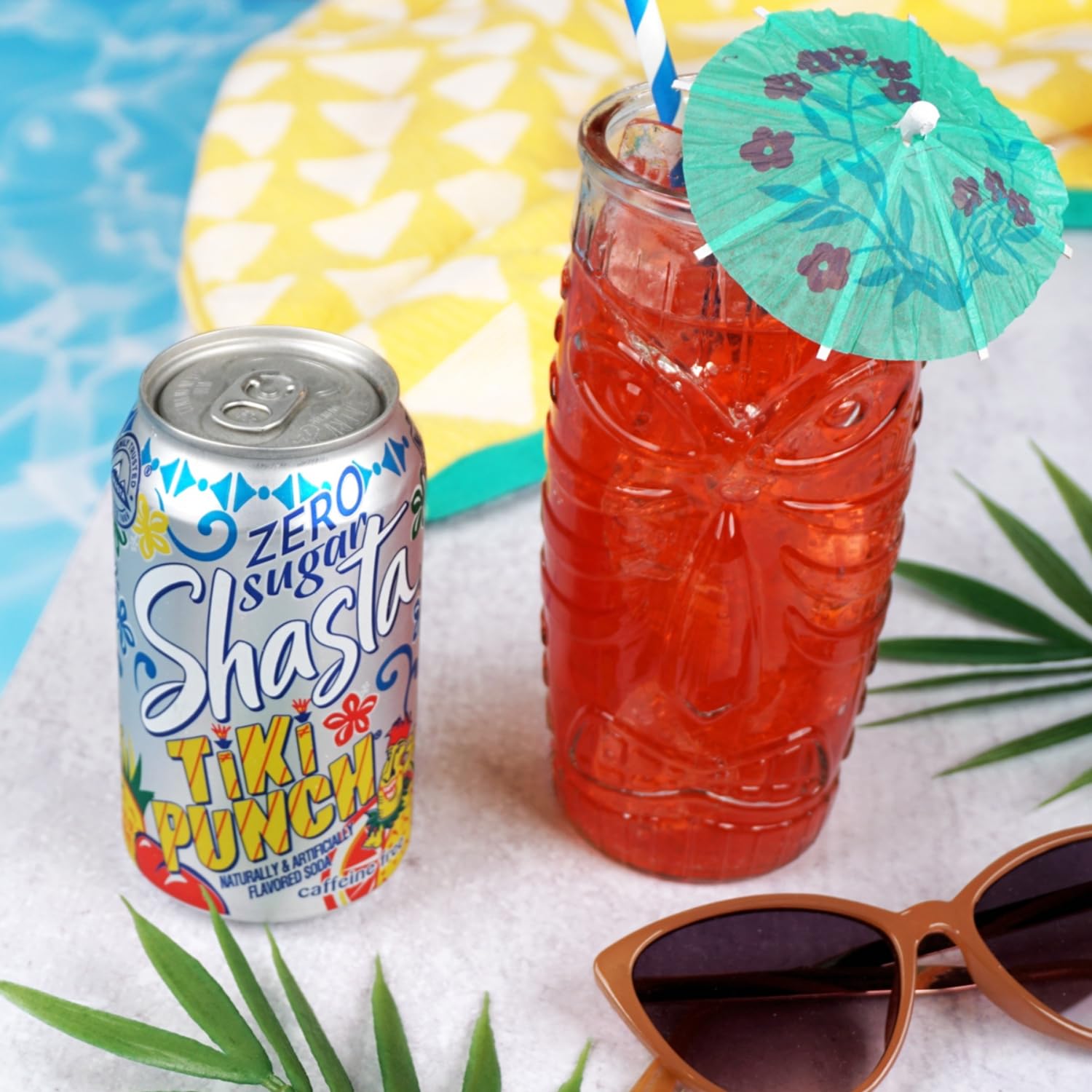 Shasta Zero Sugar Tiki Punch | 12-Pack of 12oz Cans | Tropical Punch Flavor | Sugar-Free & Sweet | Caffeine-Free
