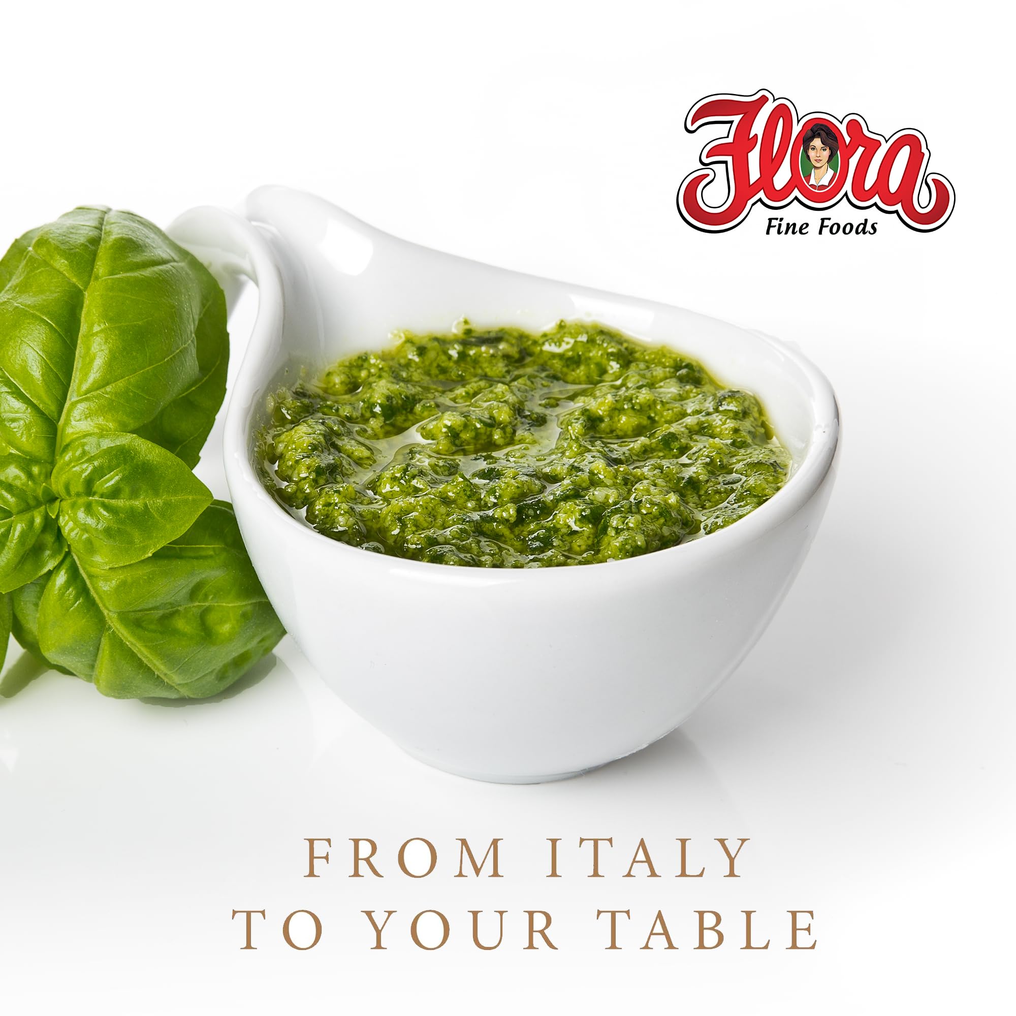 Flora Pesto Genovese - Traditional Italian Basil Sauce - Made in Italy - 6.7 oz