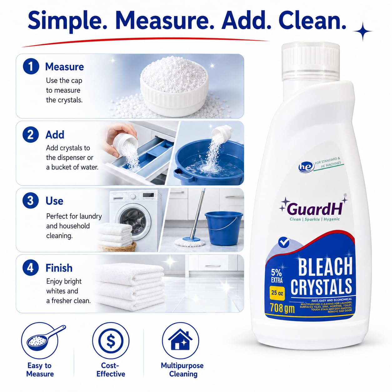 GuardH Bleach Crystals - Fine Granules - 25oz