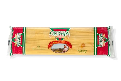 Crispa Premium Quality Spaghetti Pasta #01 1lb (16oz) | Classic Durum Wheat Spaghetti Noodles |Italian Style Dry Pasta for Cooking & Pantry Essential