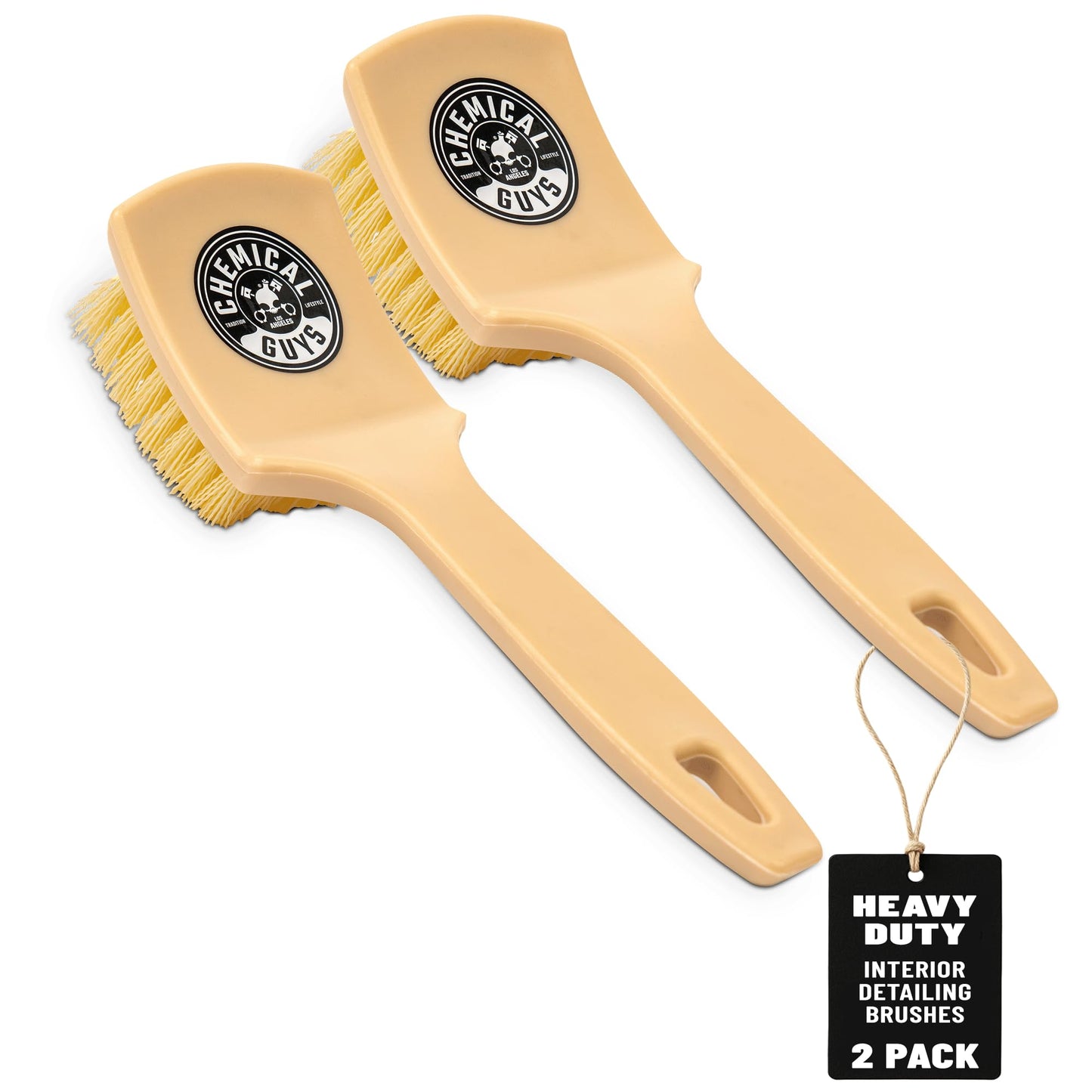 Chemical Guys Induro 7 Heavy Duty Nifty Carpet & Upholstery Detailing Brush 2 Pack - Deep Cleaning Brushes for Fabric, Carpet, and Upholstery