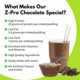 R-Kane Z-Pro 25 Protein Shakes: High Protein Chocolate Shake and Pudding Mix, Weight Loss Chocolate Protein Drinks, Natural Energy Booster Meal