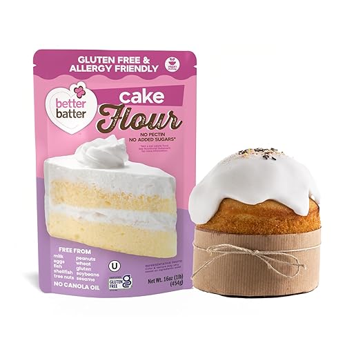 Better Batter Gluten-Free Cake Flour 1LB - Certified GF, Top 9 Allergen-Free, Vegan & Kosher Baking Mix - Premium Blend for Cakes, Quick Breads, Pancakes & Waffles - Smooth Texture, Rich Flavor, Safe for All Diets