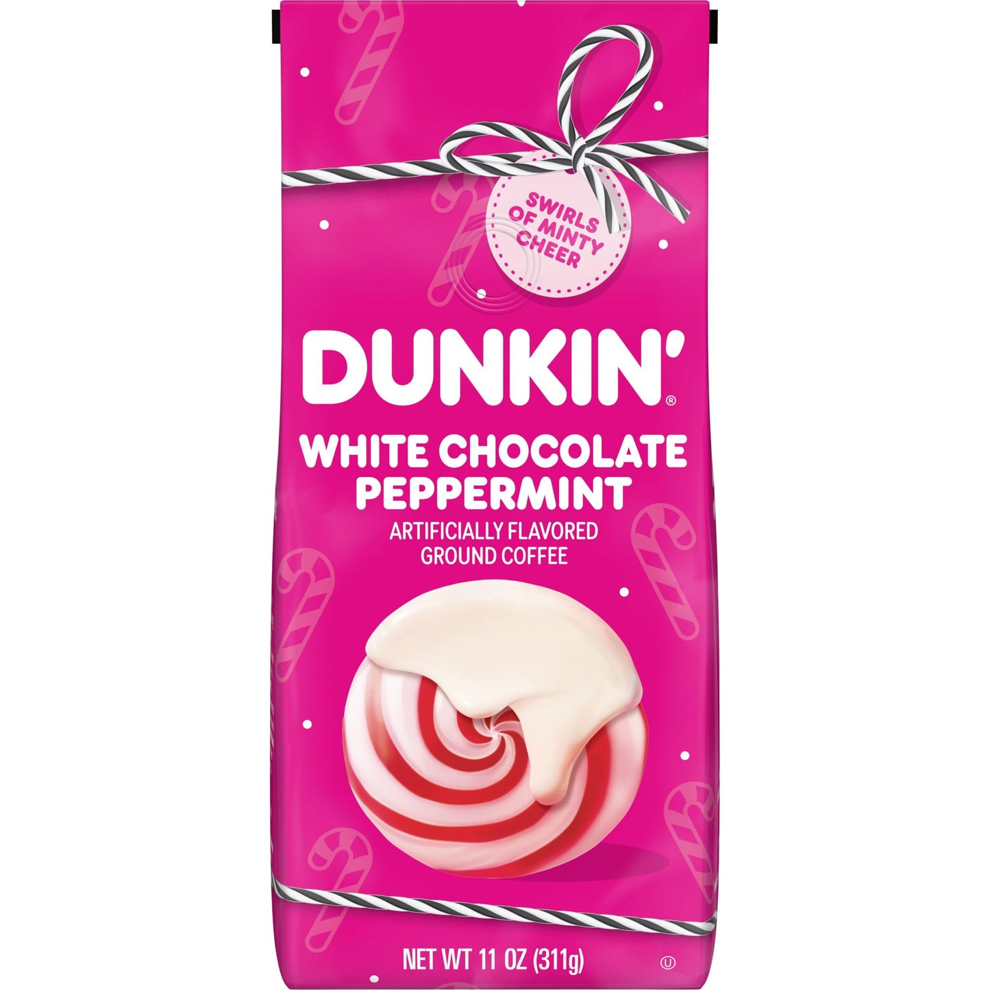 Dunkin’ White Chocolate Peppermint Artificially Flavored Ground Coffee, 11 oz. Bag