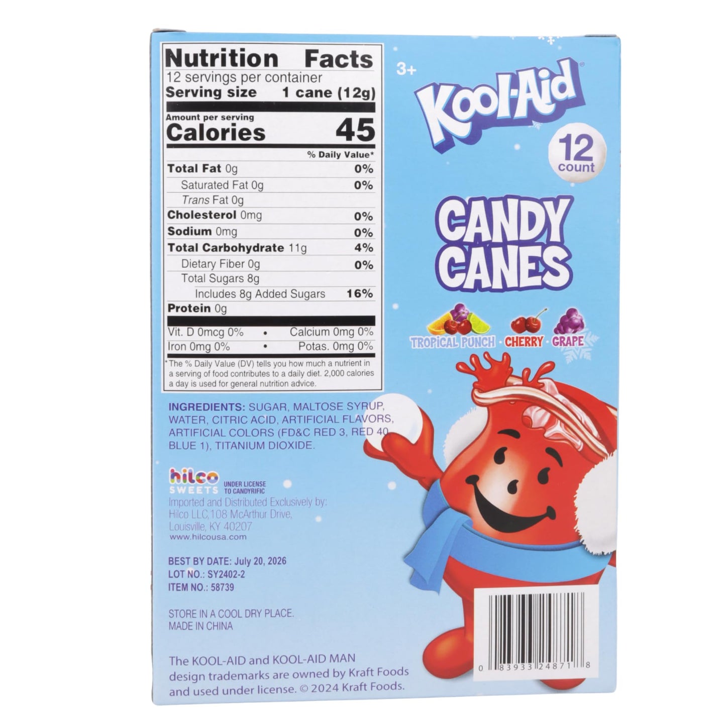 Kool-Aid Candy Canes 12 Ct, 5.53 oz