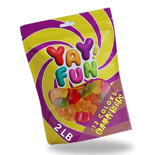 Assorted Gummy Bears, Halal Candy Bulk 2 Pound Bag | Fruit Flavored Gummy Bears Candy | Sweet & Chewy Bear Gummies for Parties, Candy Buffets, Goodie