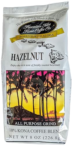 Hawaiian Isles Kona Coffee Co. Hazelnut - 8 ounce bag (226.8g)