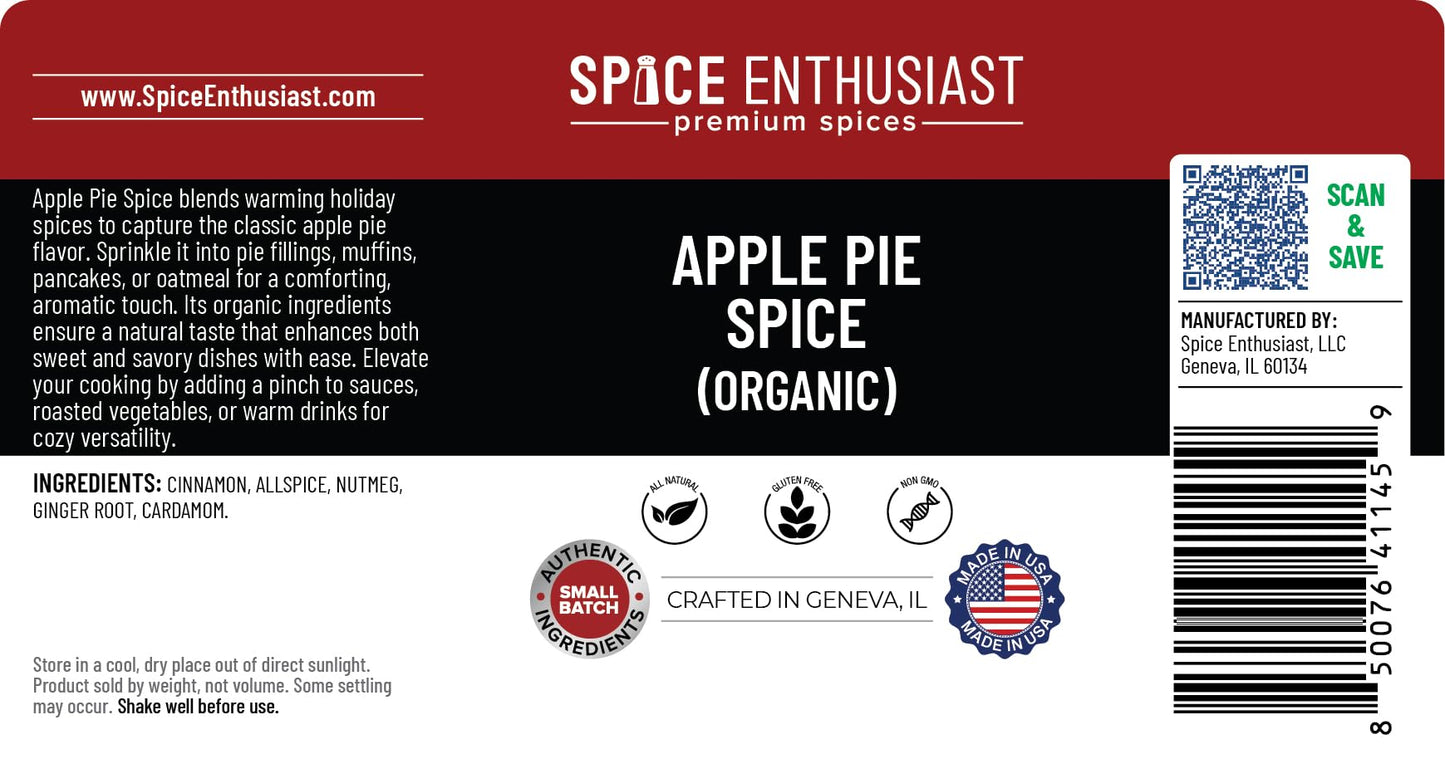 Spice Enthusiast Organic Apple Pie Spice - 3.2 oz