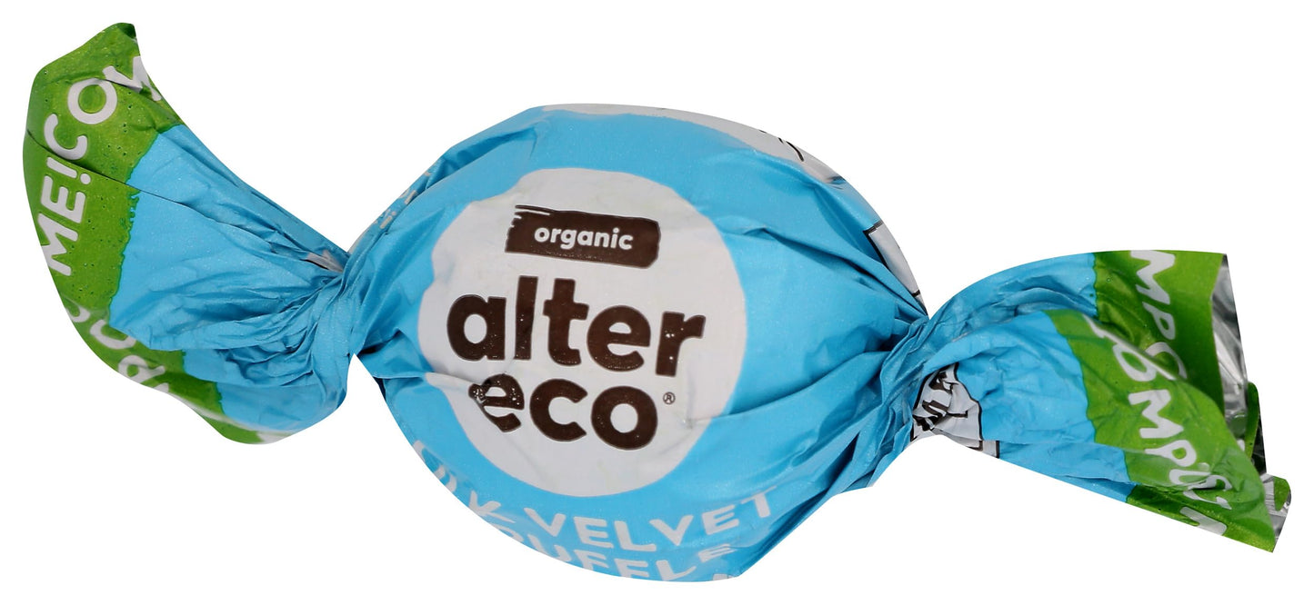 Alter Eco Silk Velvet Truffles 39% Pure Dark Cocoa, Fair Trade, Organic, Non-GMO, Gluten Free Dark Chocolate Truffles, Single Box (60 ct)