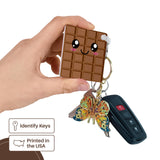3dRose Kawaii Chocolate Bar Gift Set with Mug, Coaster, Card, and Keychain - Cute Present for Friends and Chocolate Lovers