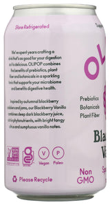 OLIPOP Sparkling Blackberry Vanilla Tonic, 12 FZ, Shelf Stable