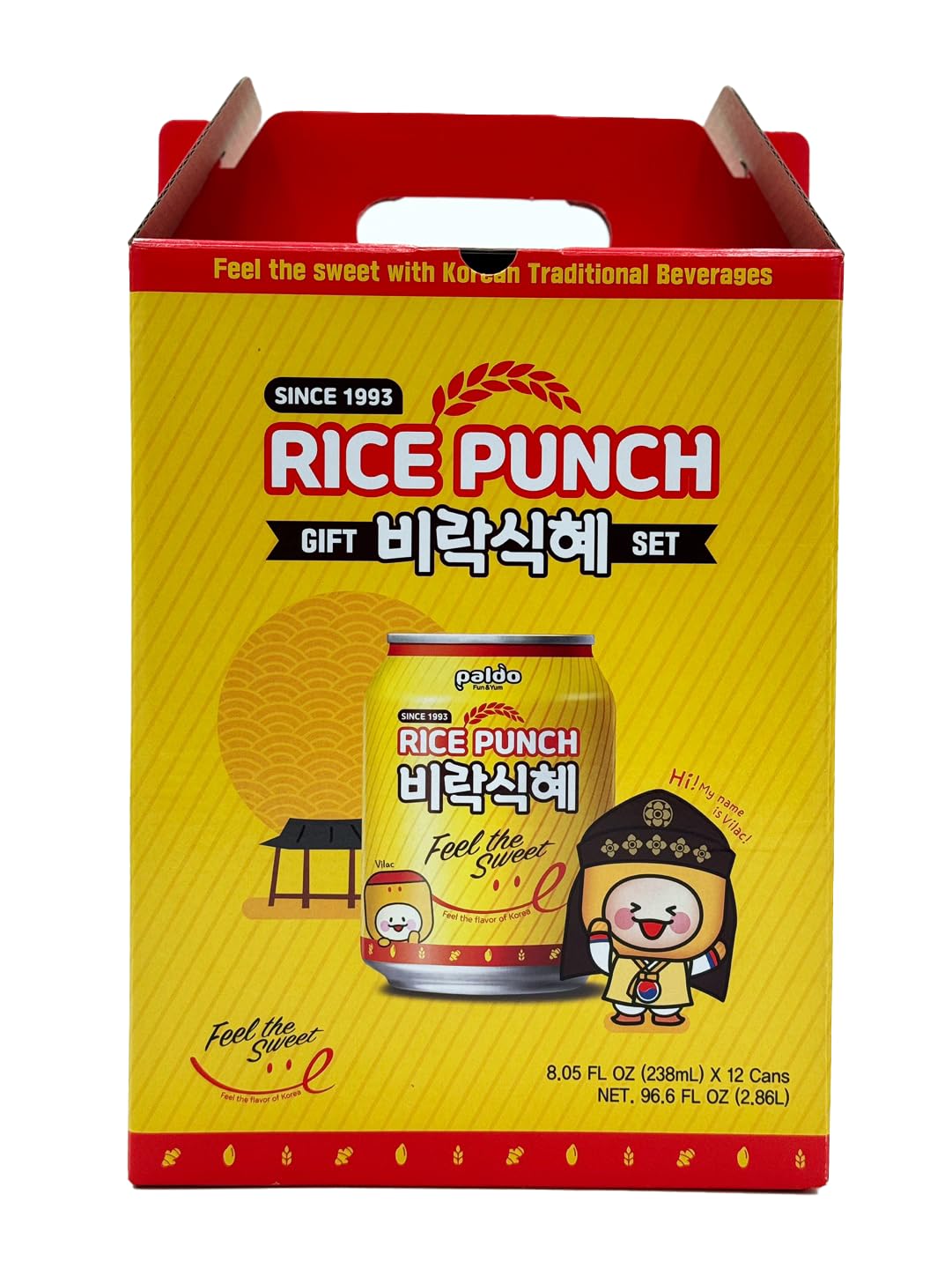 Paldo Fun & Yum Vilac Shikhye Sweet Rice Punch Drink, Pack of 12 Cans, Korean Traditional Sikhye, Malty-Rice Flavored Beverage, Best Dessert Drinks