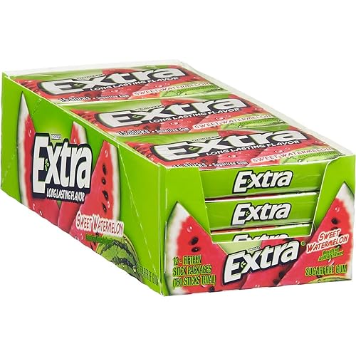 Extra Chewing Gum, Sweet Watermelon Sugarfree, 12 Ounce (Pack Of 12)