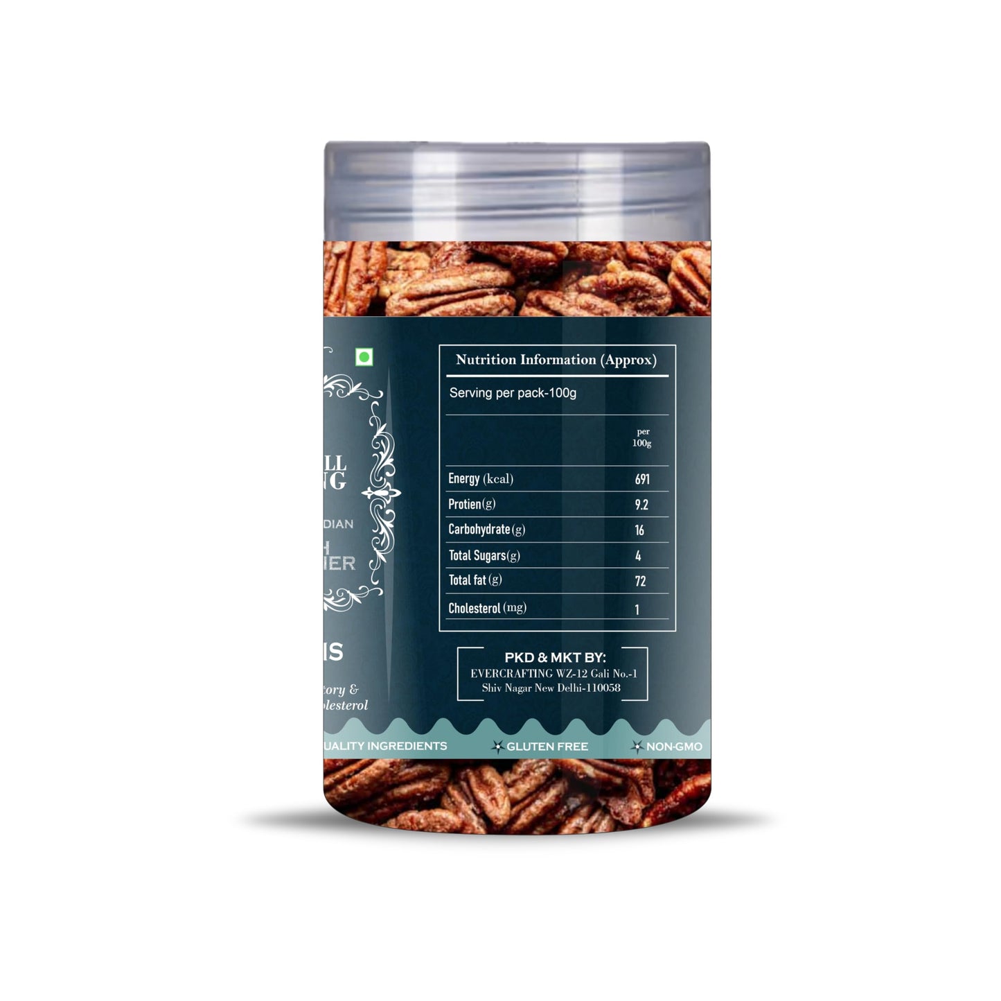 Blessfull Healing Pecans 5 Oz(Ounce) Airtight Container With Spoon