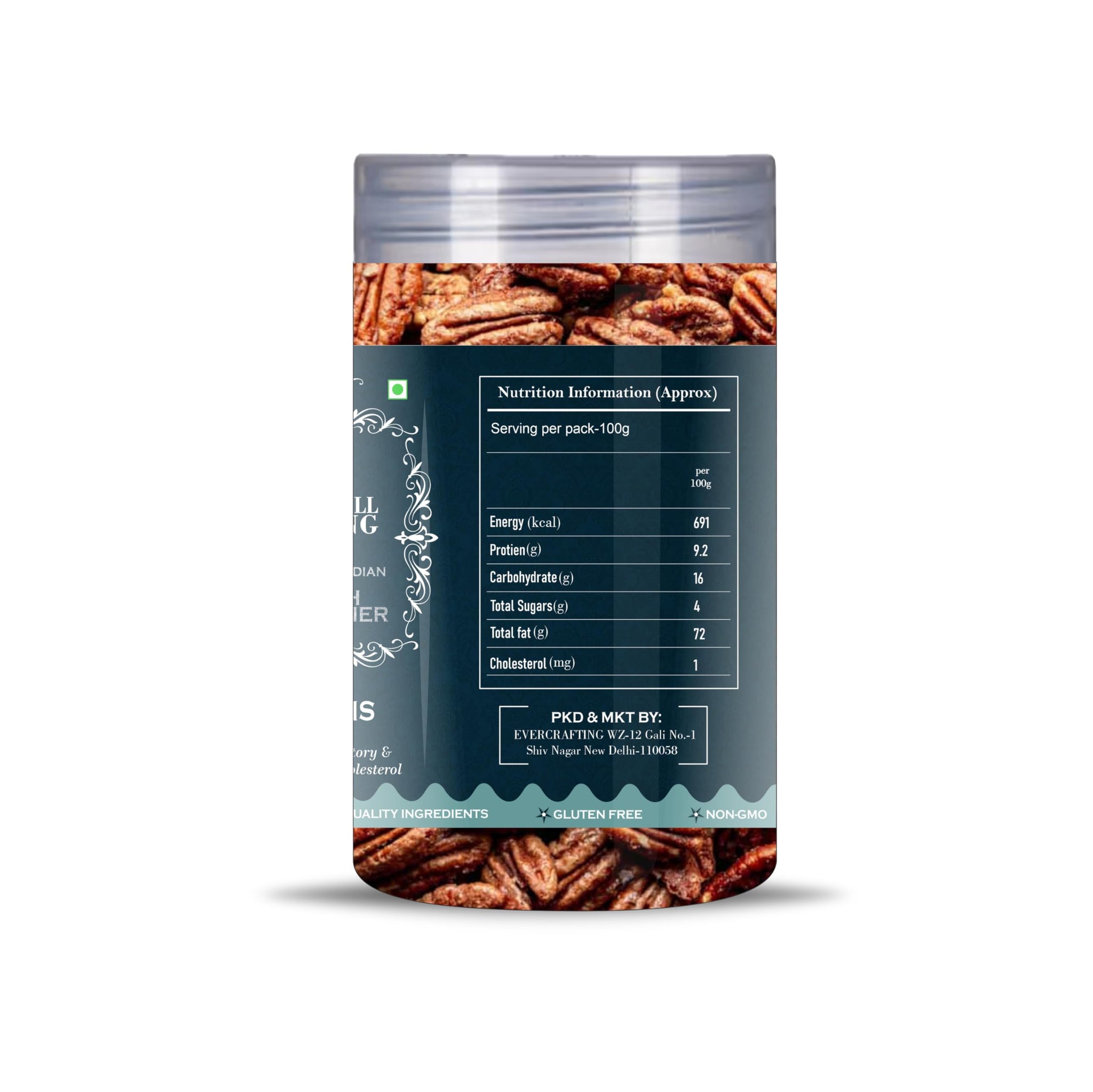 Blessfull Healing Pecans 5 Oz(Ounce) Airtight Container With Spoon
