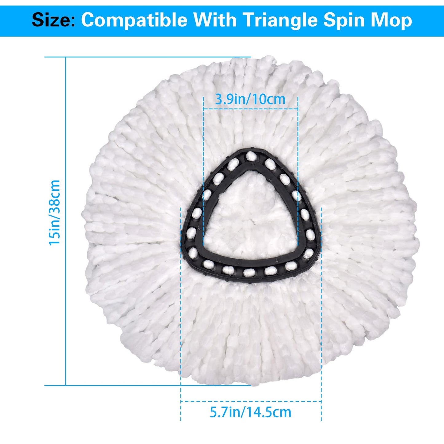 Spin Mop Replacement Head, 4 Pack Mop Replace Heads Compatible with 360 Degree Spin Mops, Microfiber Spinning Mop Refill, Easy Cleaning and Wring Spin