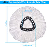 Spin Mop Replacement Head, 4 Pack Mop Replace Heads Compatible with 360 Degree Spin Mops, Microfiber Spinning Mop Refill, Easy Cleaning and Wring Spin