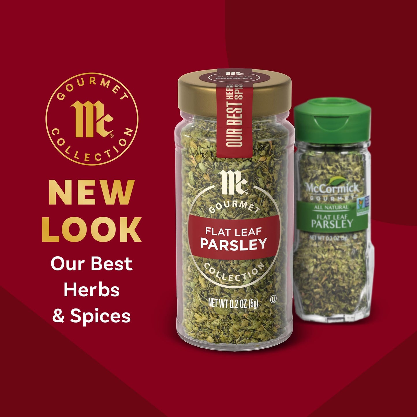 McCormick Gourmet Collection Flat Leaf Parsley, Non GMO, Kosher, Our Best Herbs & Spices, Enhance Pasta, Potato & Chicken Salads, For Soups, Stuffing